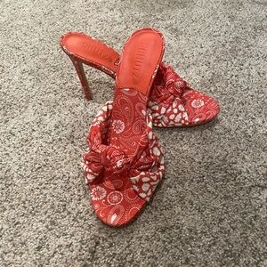 SCHUTZ burnt orange Floral Heels